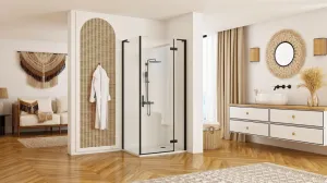 REA/S - Sprchová kabína Hugo Black 80x90 KPL-45221