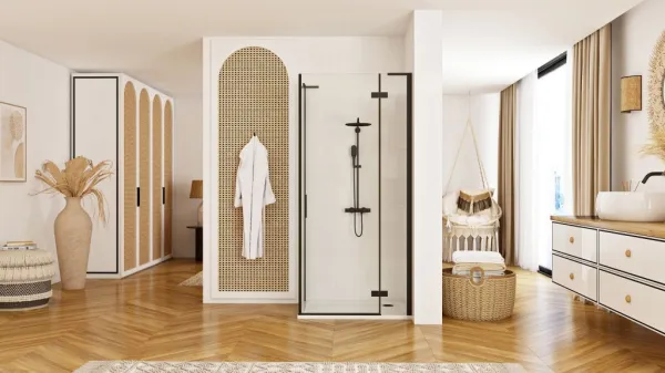REA/S - Sprchová kabína Hugo Black 80x90 KPL-45221