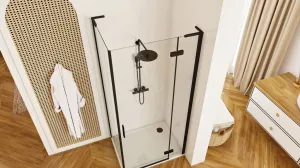 REA/S - Sprchová kabína Hugo Black 80x90 KPL-45221