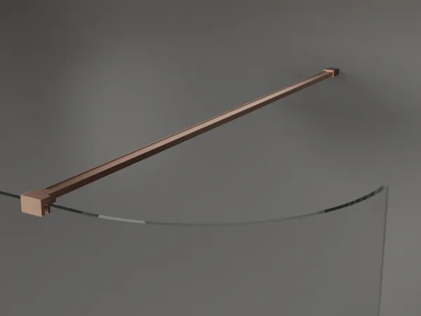 MEXEN/S - Kioto Sprchová zástena WALK-IN 100 x 200, transparent 8 mm, meď kartáčovaná 800-100-101-65-06