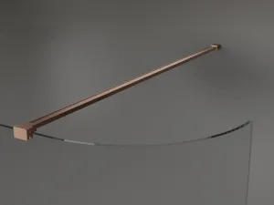 MEXEN/S - Kioto Sprchová zástena WALK-IN 100 x 200, transparent 8 mm, meď kartáčovaná 800-100-101-65-06