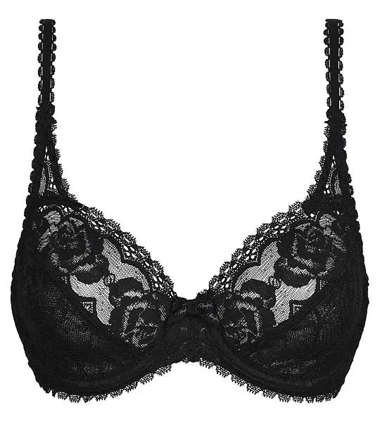 PLAYTEX RCS FLOWER ELEGANCE UNDERWIRE BRA - Dámska čipkovaná podprsenka s kosticou - čierna