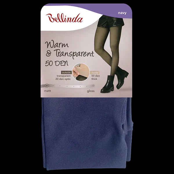 Bellinda 
WARM & TRANSPARENT 50 DEN - Dámske teplé  pančuchové nohavice 50 DEN - modrá