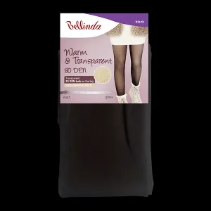 Bellinda 
WARM & TRANSPARENT 80 DEN WITH FLEECE - Dámske teplé pančuchové nohavice 80 DEN s flísom - čierna