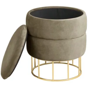 Ak furniture Taburet ELZA samet béžový