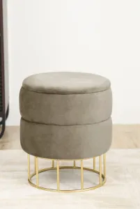 Ak furniture Taburet ELZA samet béžový