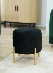 Ak furniture Taburet LIA černý