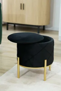 Ak furniture Taburet LIA černý