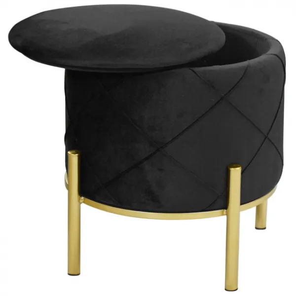 Ak furniture Taburet LIA černý