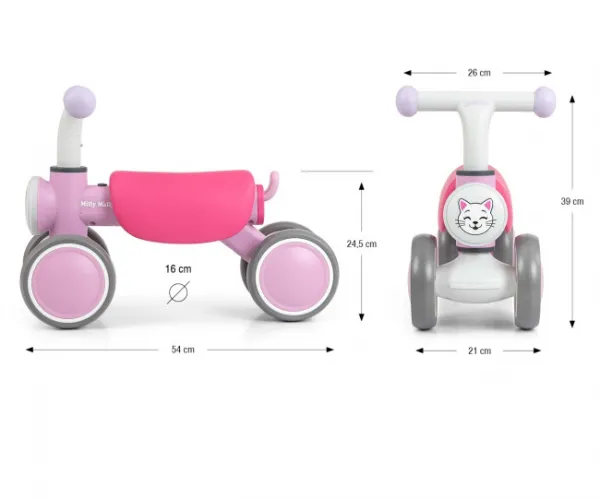 Detské odrážadlo Milly Mally York pink