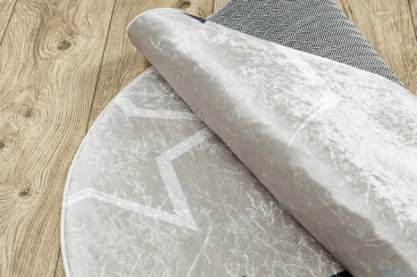 Detský koberec protišmykový BAMBINO 48130 Hviezdy, béžový / sivý kruh