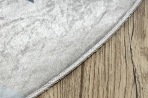 Detský koberec protišmykový BAMBINO 48130 Hviezdy, béžový / sivý kruh
