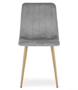 Jedálenská stolička LAVA svetlosivá / hnedé nohy