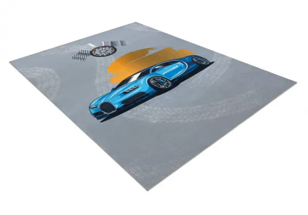 Detský koberec protišmykový BAMBINO 41730 Auto, sivý / modrý