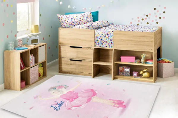Detský koberec protišmykový BAMBINO 42830 Balerína, ružový