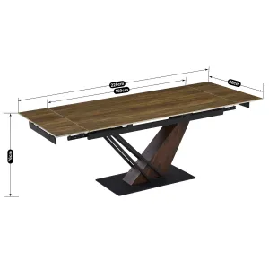 JAKS Rozkladací stôl Rex 160 - 220 cm orech tmavohnedý dub