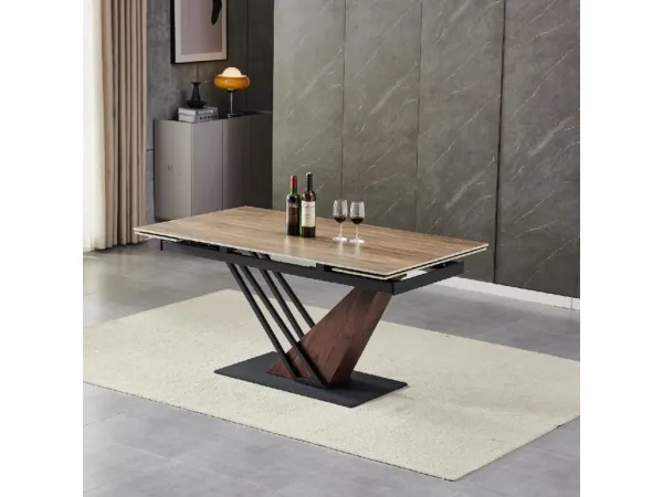 JAKS Rozkladací stôl Rex 160 - 220 cm orech tmavohnedý dub