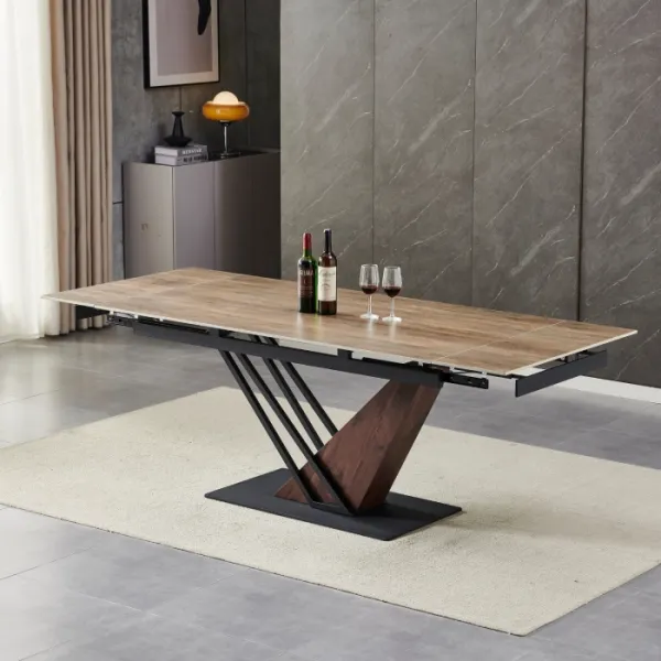 JAKS Rozkladací stôl Rex 160 - 220 cm orech tmavohnedý dub