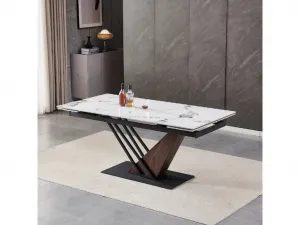 JAKS Rozkladací stôl Rex 180 - 240 cm orech biely mramor