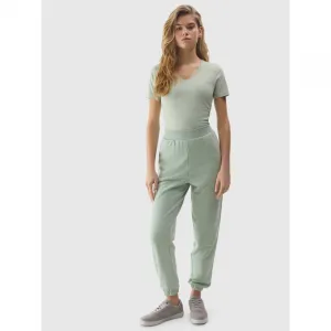 Dámske tričko s krátkym rukávom s v-výstrihom 4F TSHIRT-WSS24TTSHF1359-42S-LIGHT GREEN