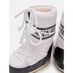 Juniorské vysoké zimné topánky MOON BOOT MB ICON NYLON JR, NA02 BLACK WHITE