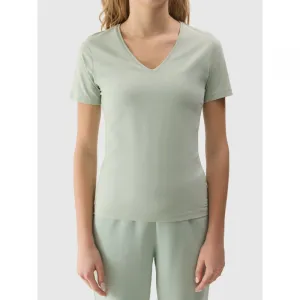 Dámske tričko s krátkym rukávom s v-výstrihom 4F TSHIRT-WSS24TTSHF1359-42S-LIGHT GREEN