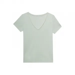 Dámske tričko s krátkym rukávom s v-výstrihom 4F TSHIRT-WSS24TTSHF1359-42S-LIGHT GREEN