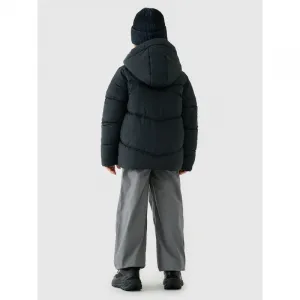 Chlapčenská bunda 4F JUNIOR DOWN JACKET M622-4FJWAW25TDJAM622-20S-DEEP BLACK
