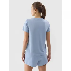 Dámske tričko s krátkym rukávom s v-výstrihom 4F TSHIRT-WSS24TTSHF1162-34S-LIGHT BLUE