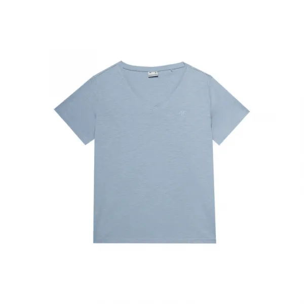 Dámske tričko s krátkym rukávom s v-výstrihom 4F TSHIRT-WSS24TTSHF1162-34S-LIGHT BLUE