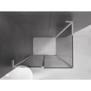 MEXEN/S - Velar L sprchovací kút, posuvné dvere 100 x 70, grafit, chróm 871-100-070-43-01