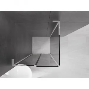 MEXEN/S - Velar L sprchovací kút, posuvné dvere 100 x 100, grafit, chróm 871-100-100-43-01
