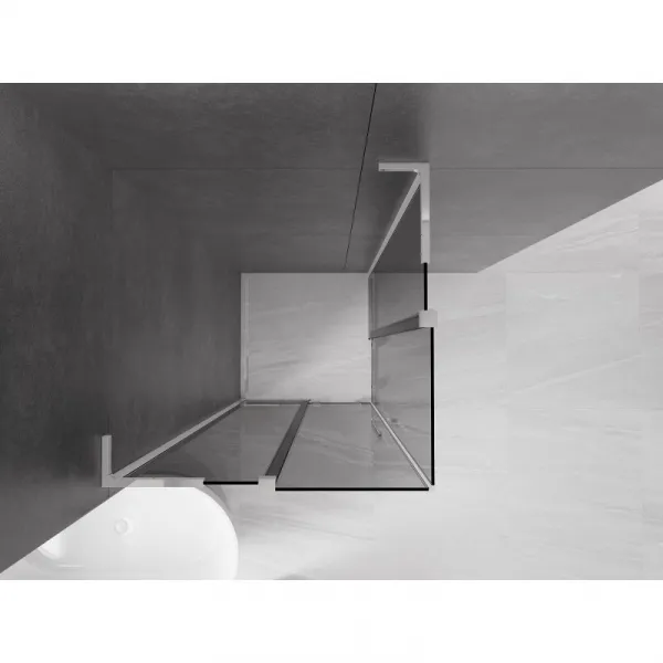 MEXEN/S - Velar L Duo sprchovací kút, posuvné dvere 100 x 100, grafit, chróm 871-100-100-02-43-01