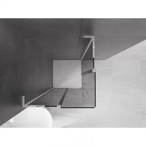 MEXEN/S - Velar L Duo sprchovací kút, posuvné dvere 90 x 90, grafit, chróm 871-090-090-02-43-01