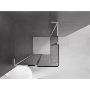 MEXEN/S - Velar L Duo sprchovací kút, posuvné dvere 90 x 90, grafit, chróm 871-090-090-02-43-01