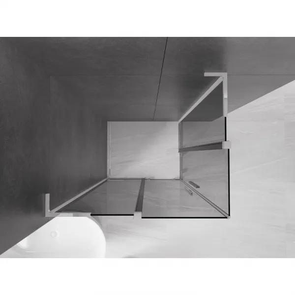 MEXEN/S - Velar L Duo sprchovací kút, posuvné dvere 100 x 90, grafit, chróm 871-100-090-02-43-01