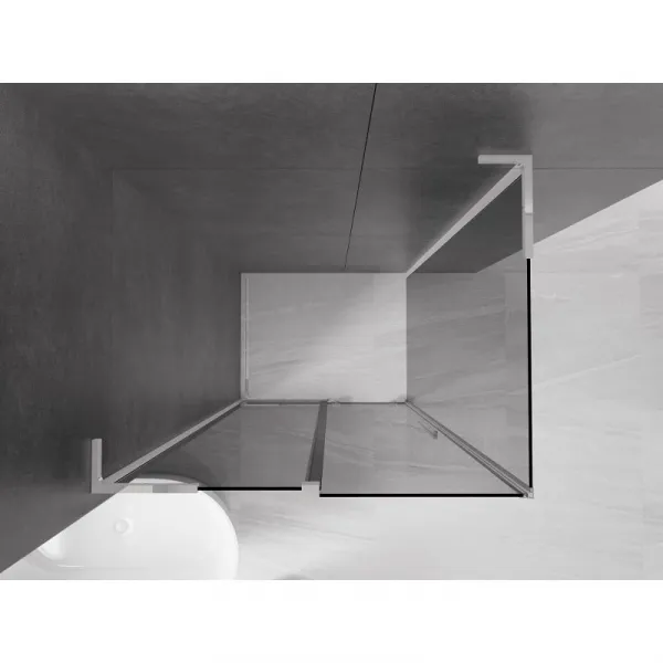 MEXEN/S - Velar L sprchovací kút, posuvné dvere 120 x 70, grafit, chróm 871-120-070-43-01