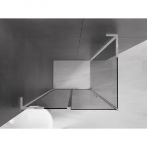 MEXEN/S - Velar L sprchovací kút, posuvné dvere 120 x 70, grafit, chróm 871-120-070-43-01