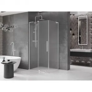 MEXEN/S - Velar L sprchovací kút, posuvné dvere 120 x 100, dekor, chróm 871-120-100-33-01