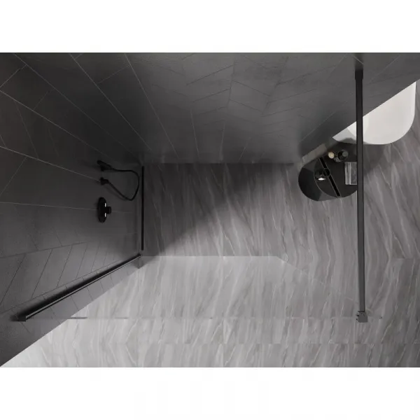 MEXEN/S - Kyoto-X Sprchová zástena WALK-IN 100 x 200, transparent 10 mm, grafit kartáčovaná 800-100-101-66-00-X