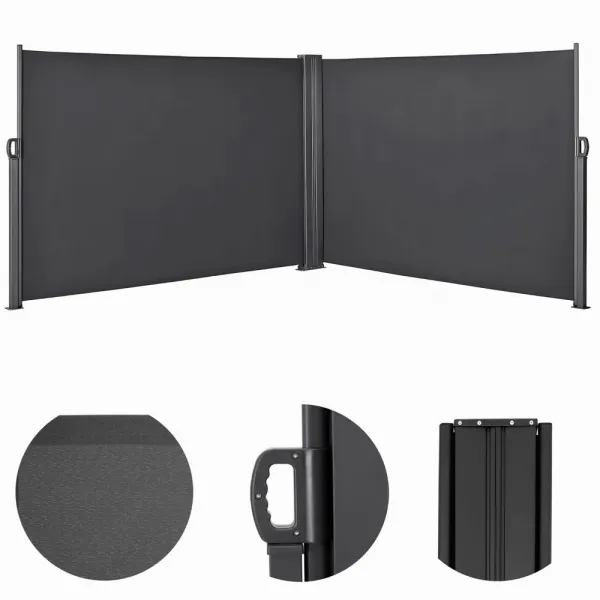 Bočnáterasovámarkíza200×600cm–antracitová