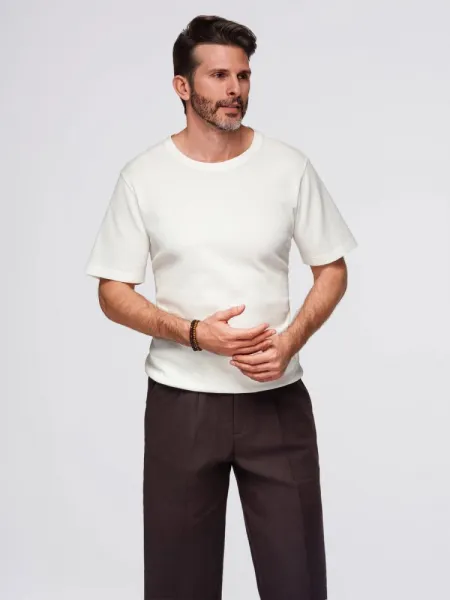 Trendy pánske tričko s krátkym rukávom- biele