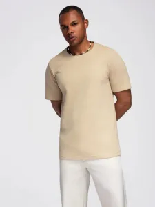 Trendy pánske tričko s krátkym rukávom- pieskové