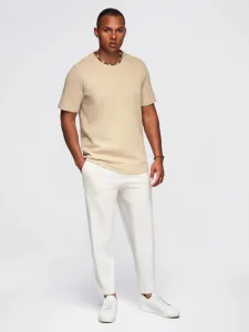 Trendy pánske tričko s krátkym rukávom- pieskové