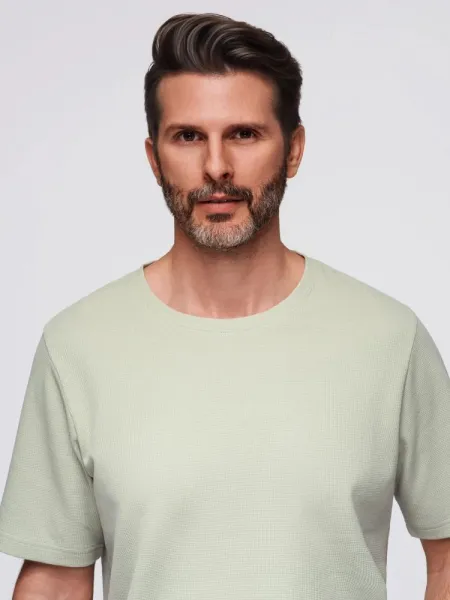 Trendy pánske tričko s krátkym rukávom- pistáciové