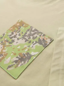Originálne tričko s krátkym rukávom pre mužov olivové
