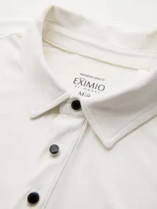 Polokošeľa s krátkym rukávom -pre mužov- krémová