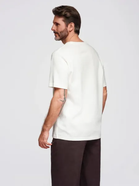 Trendy pánske tričko s krátkym rukávom- biele