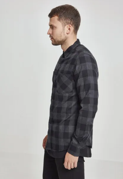 Plaid flannel shirt blk/cha
