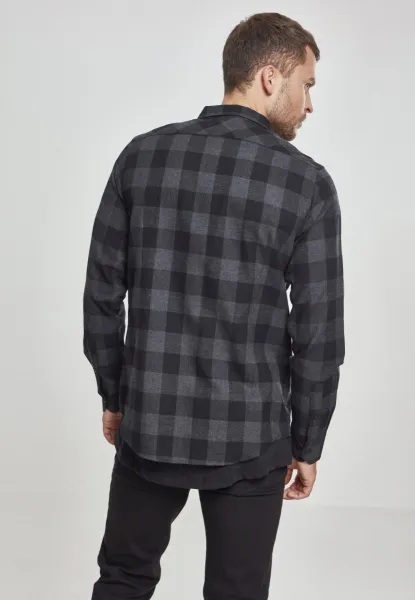 Plaid flannel shirt blk/cha